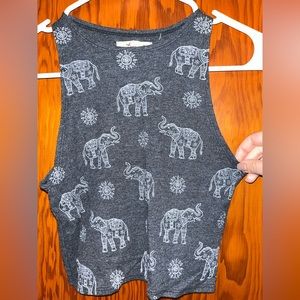 Elephant fitted crop top